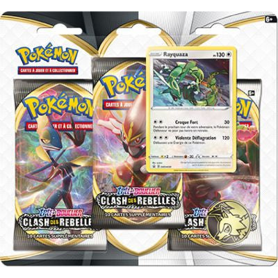 Tripack - 3 Boosters EB02 [Clash des Rebelles] POKEMON FR - Illustration Rayquaza - PokéSquad