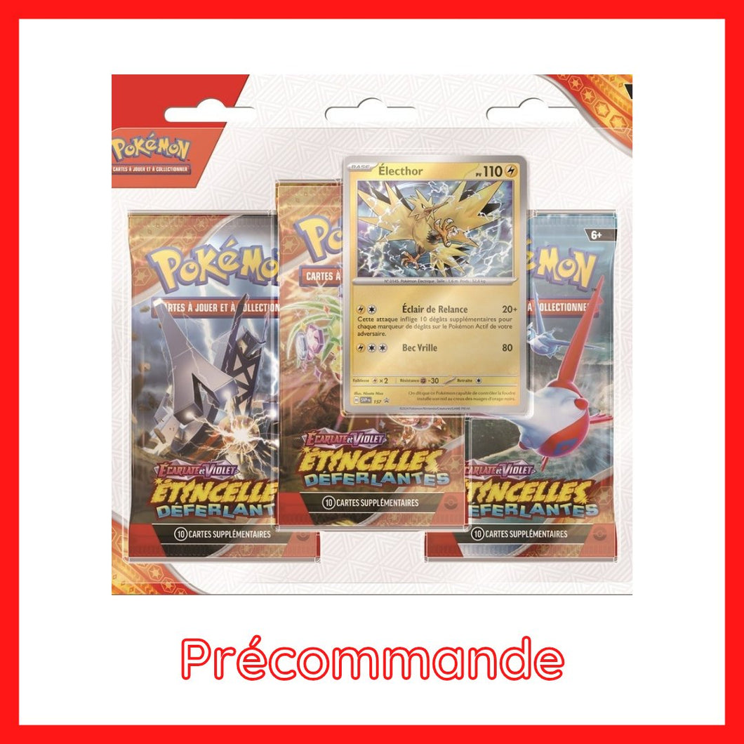 [Précommande] Tripack - 3 Booster EV08 [Étincelles Déferlantes] - POKEMON FR - Illustration au choix - PokéSquad