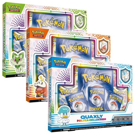 Lot de 3 Coffrets 4 Boosters - Chochodile / Coiffeton / Poussacha - Collection Paldea - POKEMON FR - PokéSquad
