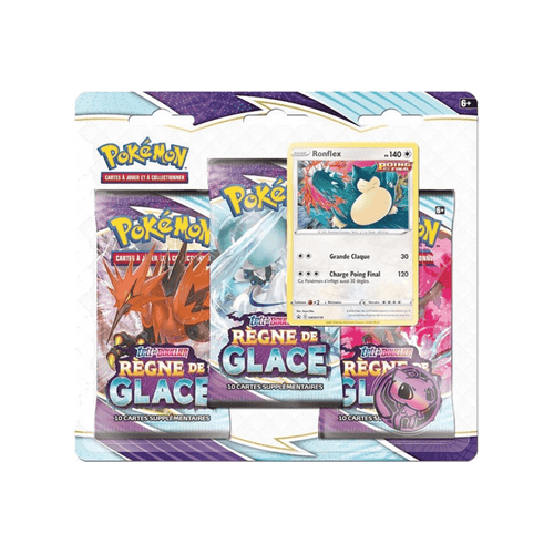Tripack - 3 Boosters EB06 [Règne de Glace] POKEMON FR - Illustration Ronflex - PokéSquad