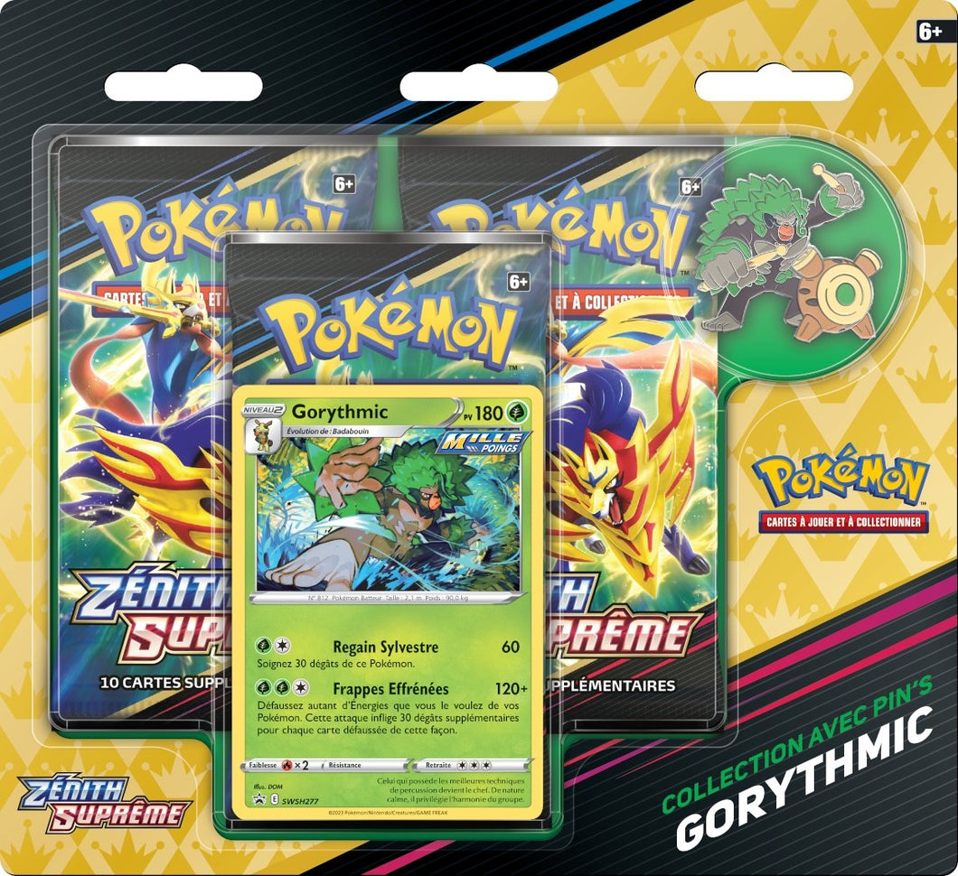 Tripack Pin's Collection Gorythmic - 3 Boosters EB12.5 [Zénith Suprême] POKEMON FR - PokéSquad