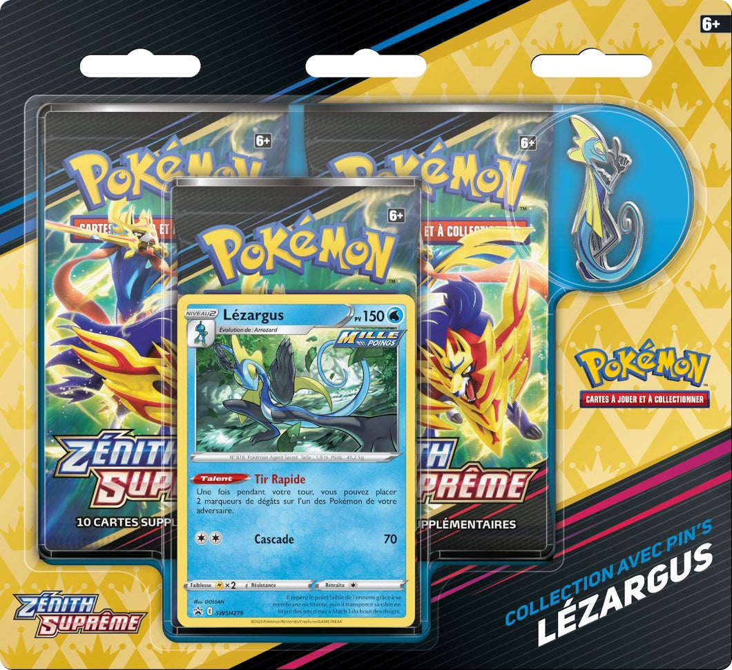 Tripack Pin's Collection Lézargus - 3 Boosters EB12.5 [Zénith Suprême] POKEMON FR - PokéSquad